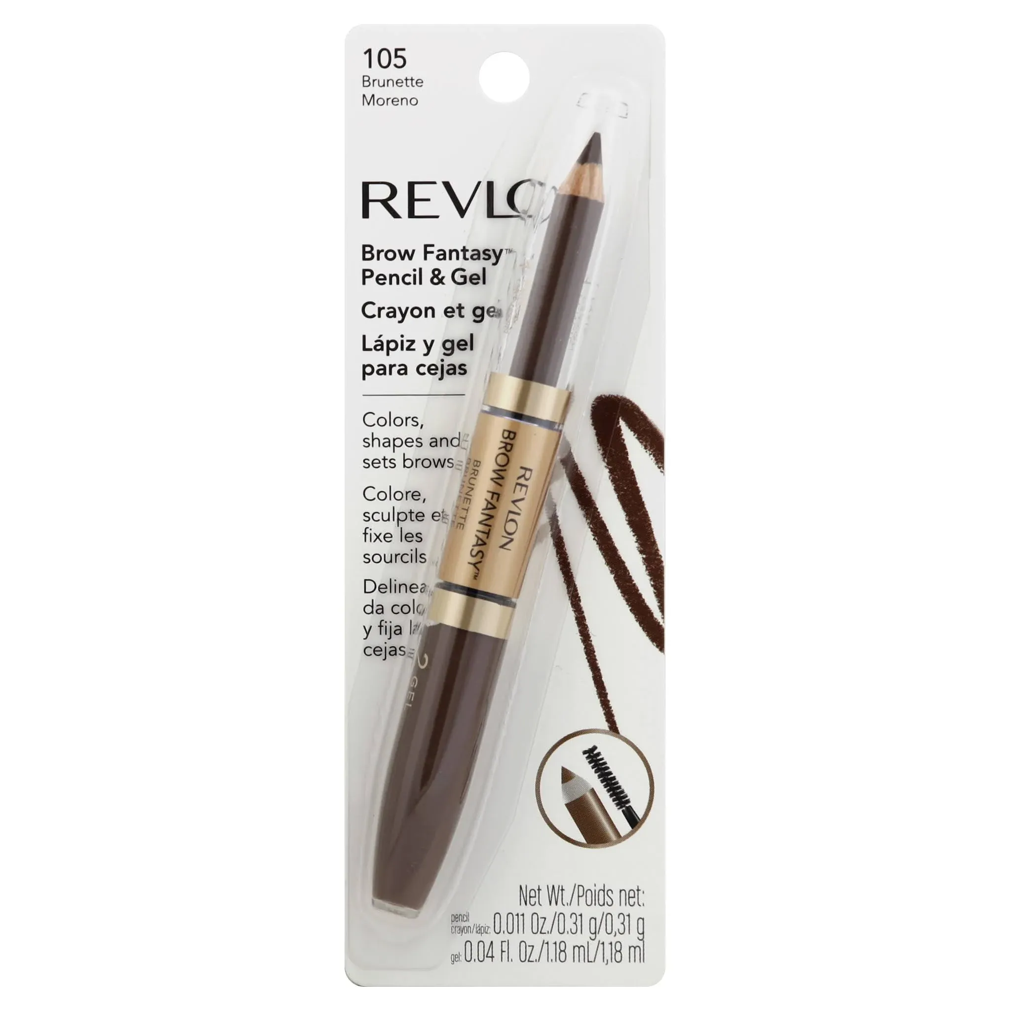 Revlon Brow Fantasy Pencil & Gel, Brunette 105