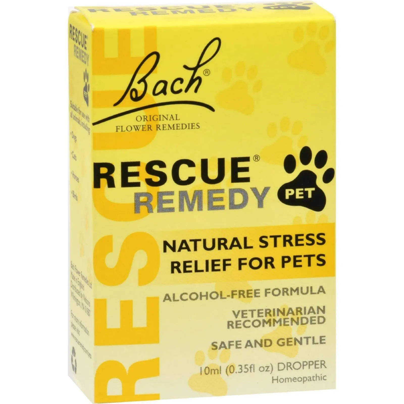 Bach Rescue Remedy Pet Dropper 10ml, Natural Stress Relief, Calming