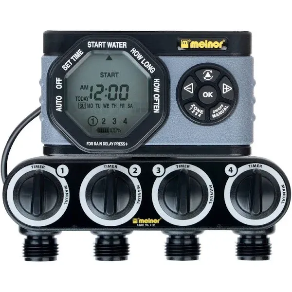 Melnor Hydrologic 4-Zone Digital Water Timer, Black