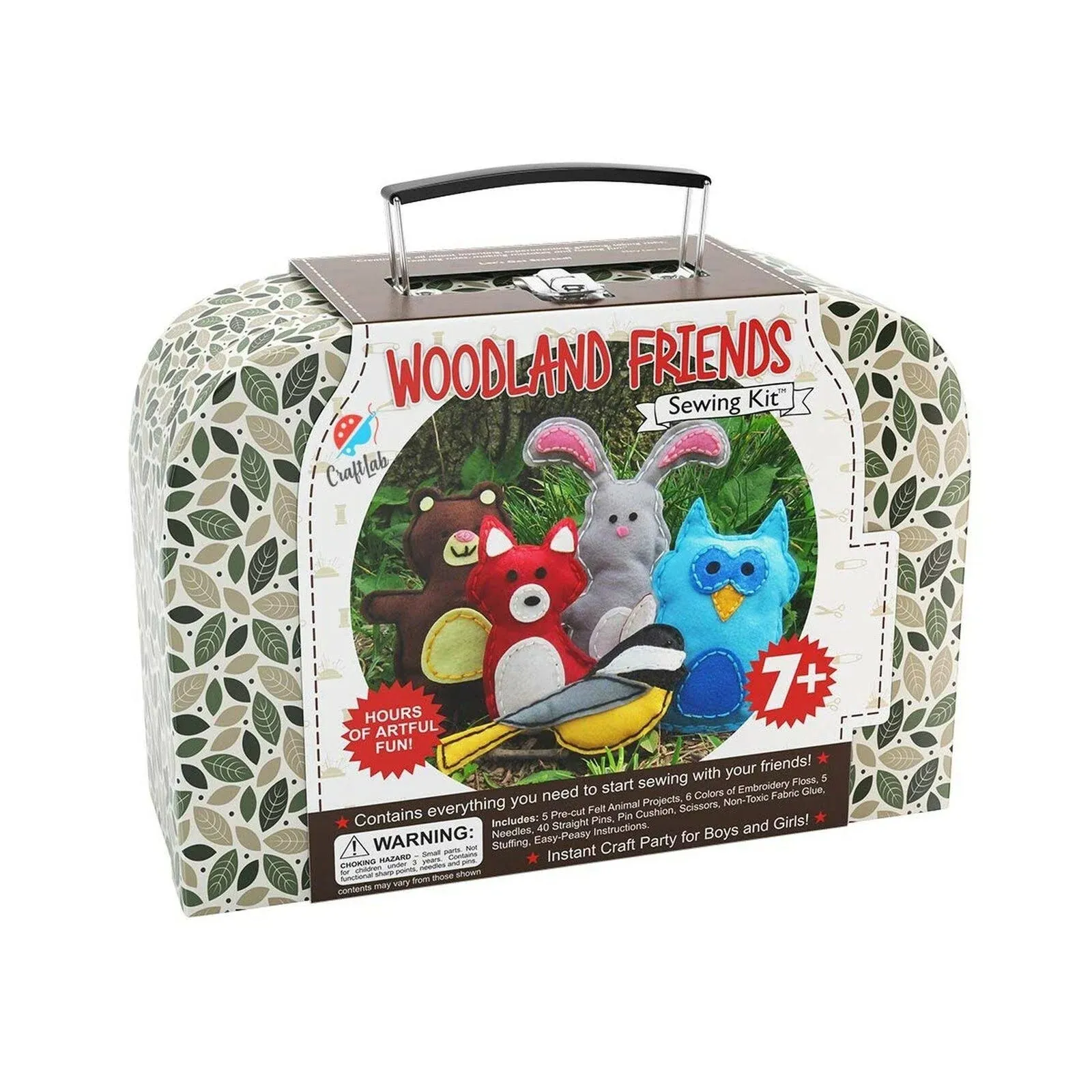 Kids Craft Woodland Friends Sewing Kit w/ Carry Case Ages 7+ New Sealed  