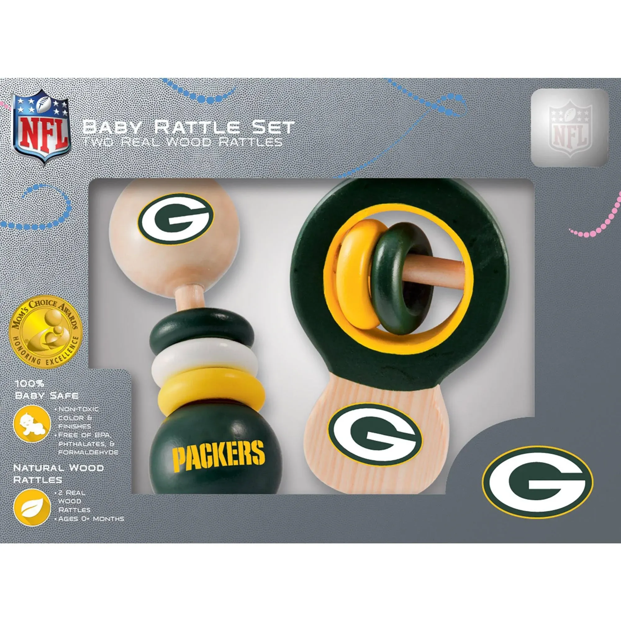 NFL Green Bay Packers Baby Rattle Set - 2 Pack