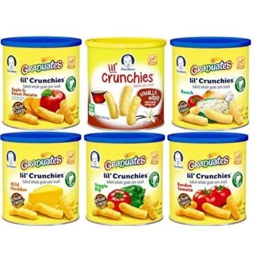 Gerber Snacks For Baby Baked Grain Snack, Lil' Crunchies, Veggie Dip, 8+ Months - 1.48 oz