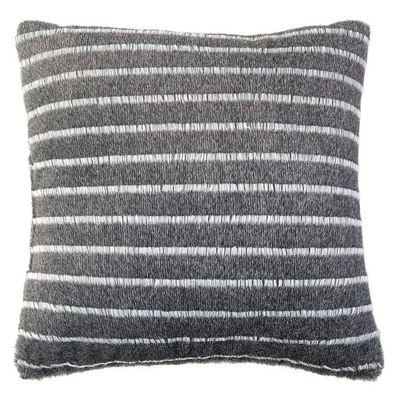 Lakeside Striped Faux Fur Throws or Accent Pillows - Striped Faux Fur Accent Pillow Gray