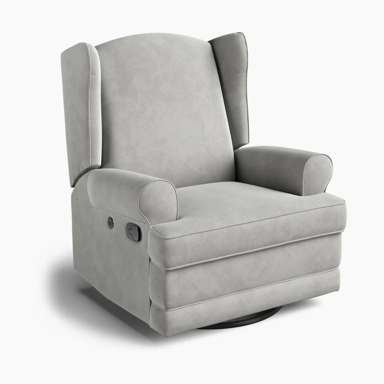 Storkcraft Serenity Wingback Upholstered Recliner Glider - Steel