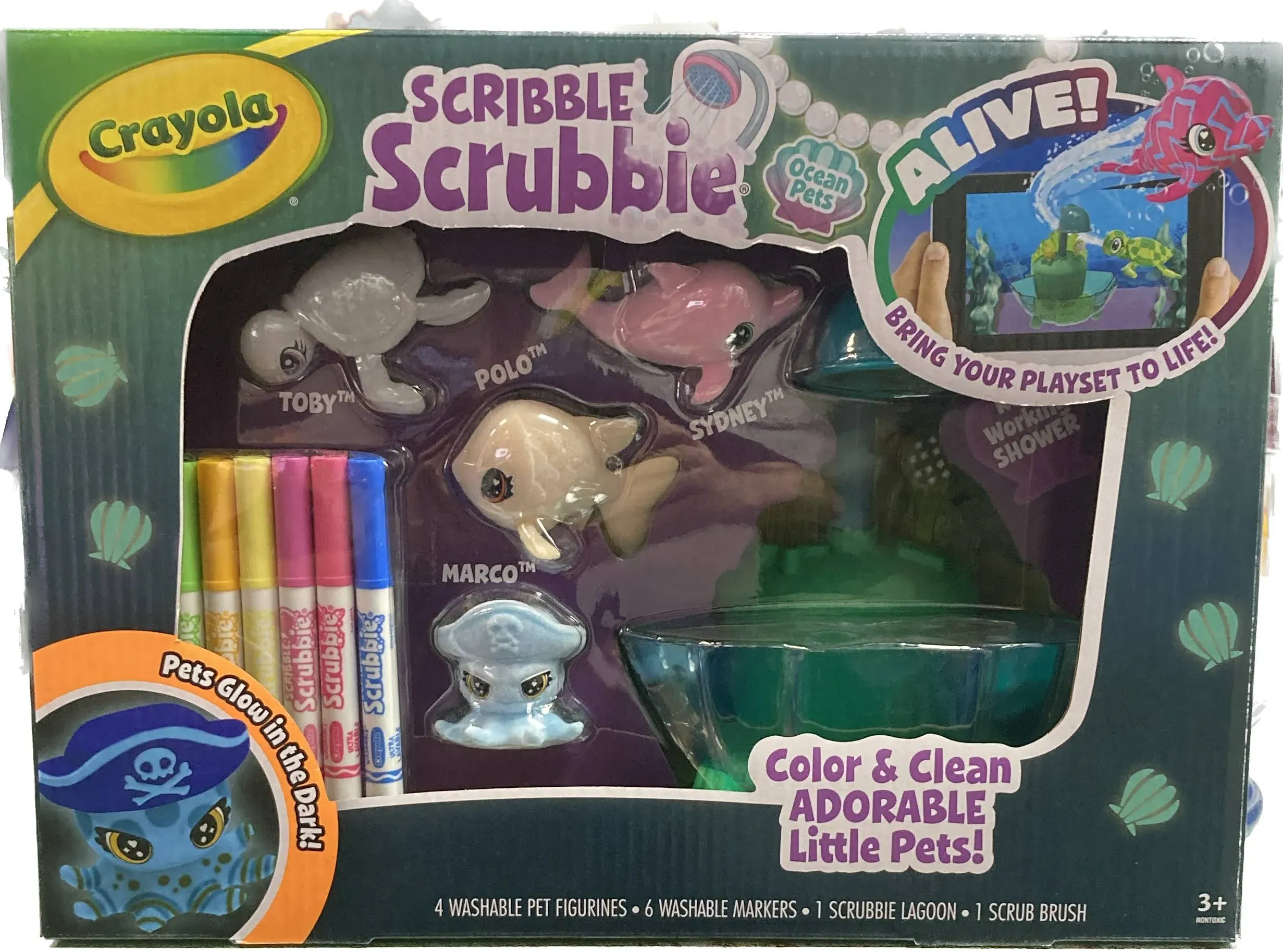 Scribble Scrubbie Ocean Pets Glow Lagoon