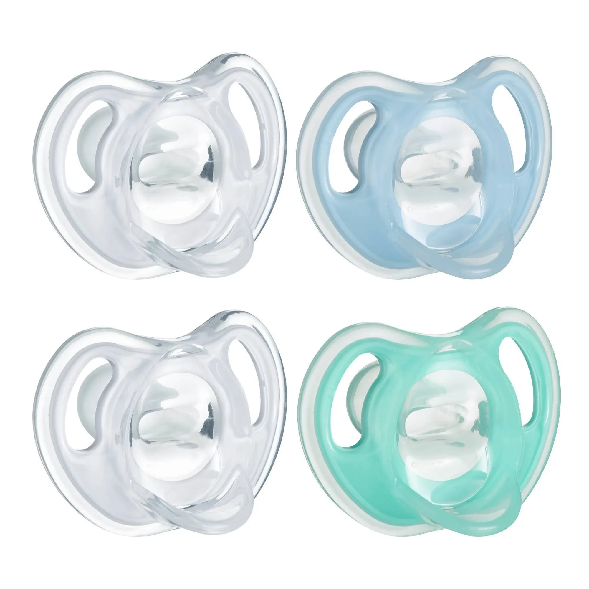 Tommee Tippee Ultra-Light Silicone Baby Pacifier, Boy 0-6m, 4pk, Blue