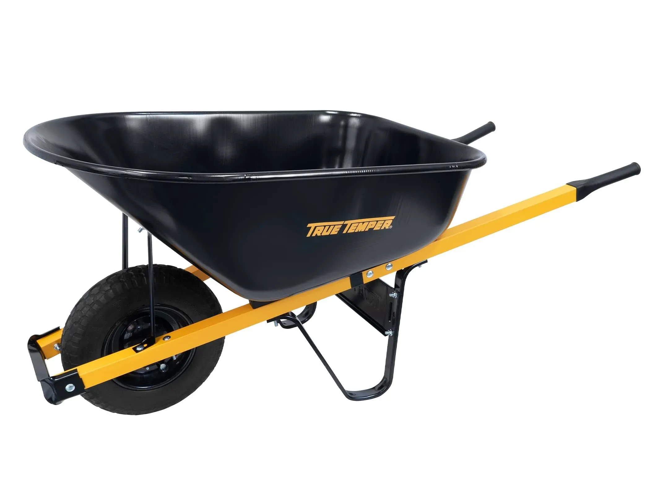 True Temper R6STFFEC 6 Cu. ft. Barrow in A Box Steel Wheelbarrow with Never Flat Tire and Steel Handles