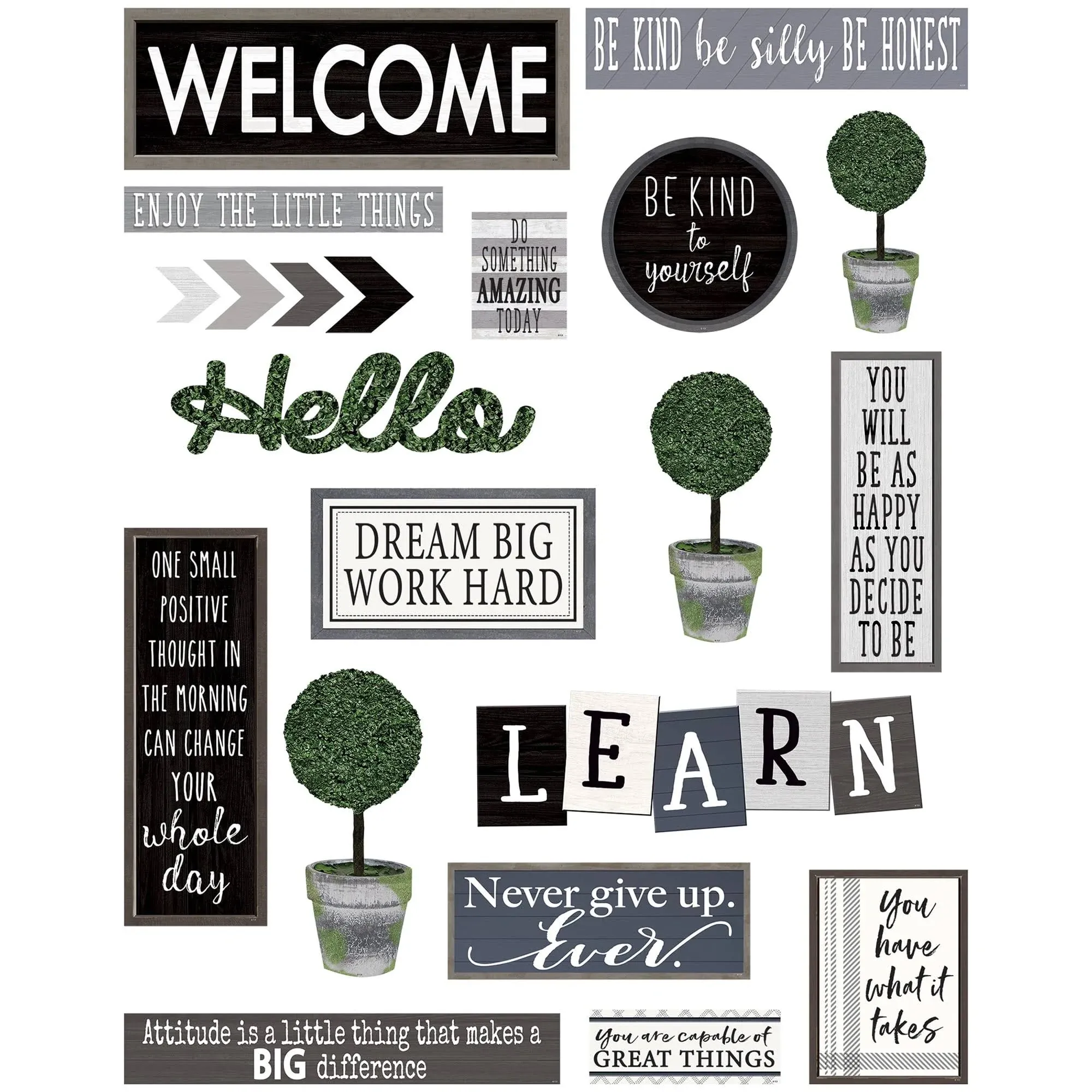 Teacher Created Resources TCR8505 Modern Farmhouse Wall Decor Bulletin Board Set