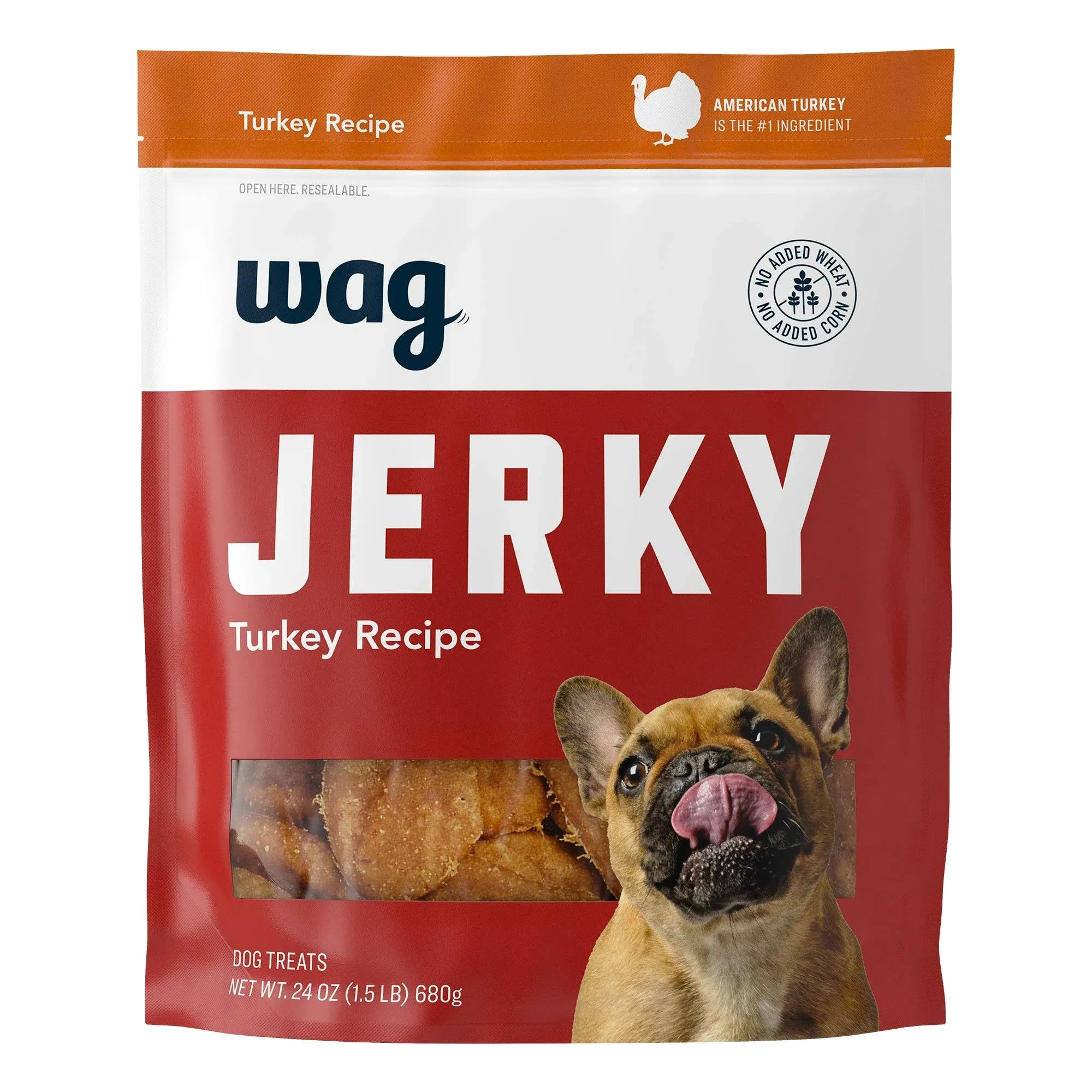 Amazon Brand - Wag Soft & Tender American Jerky Dog Treats – Turkey Recipe (24 oz)