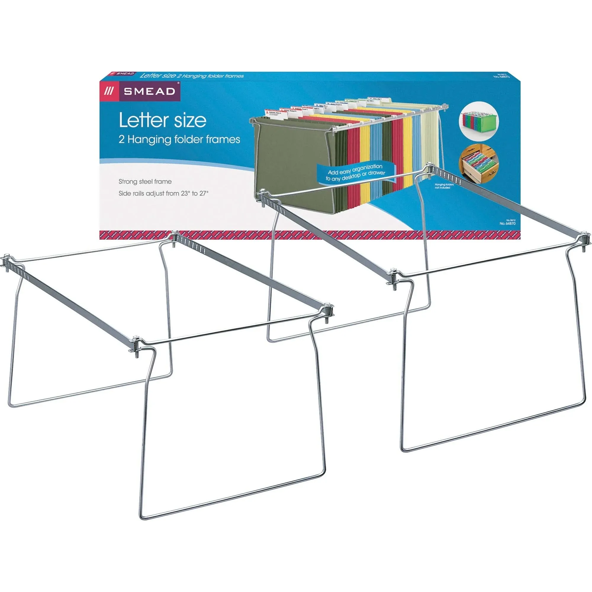 Smead 64870 Hanging Folder Frame Letter Size 23-27-Inch Long Steel 2/Pack