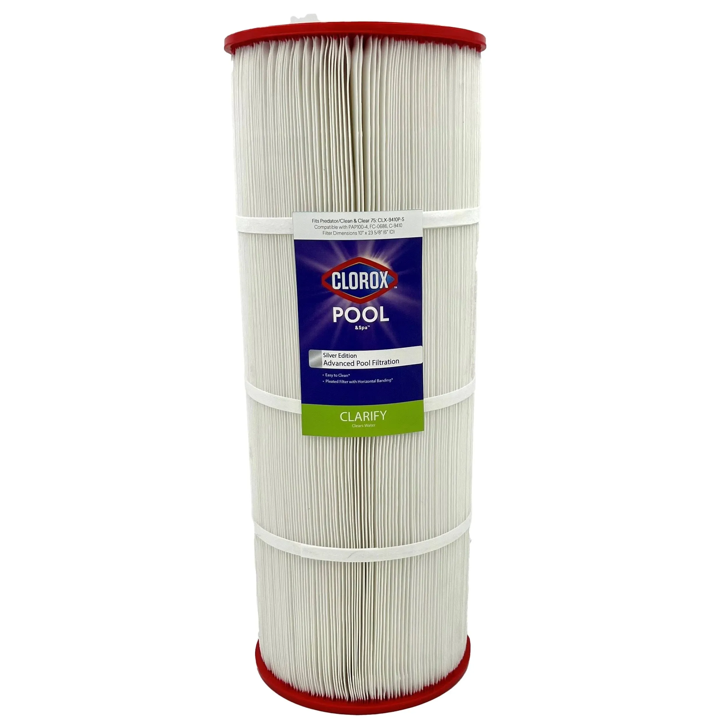 Clorox Silver Pool Filter Cartridge Replaces Predator Clean & Clear 100 Sq ft