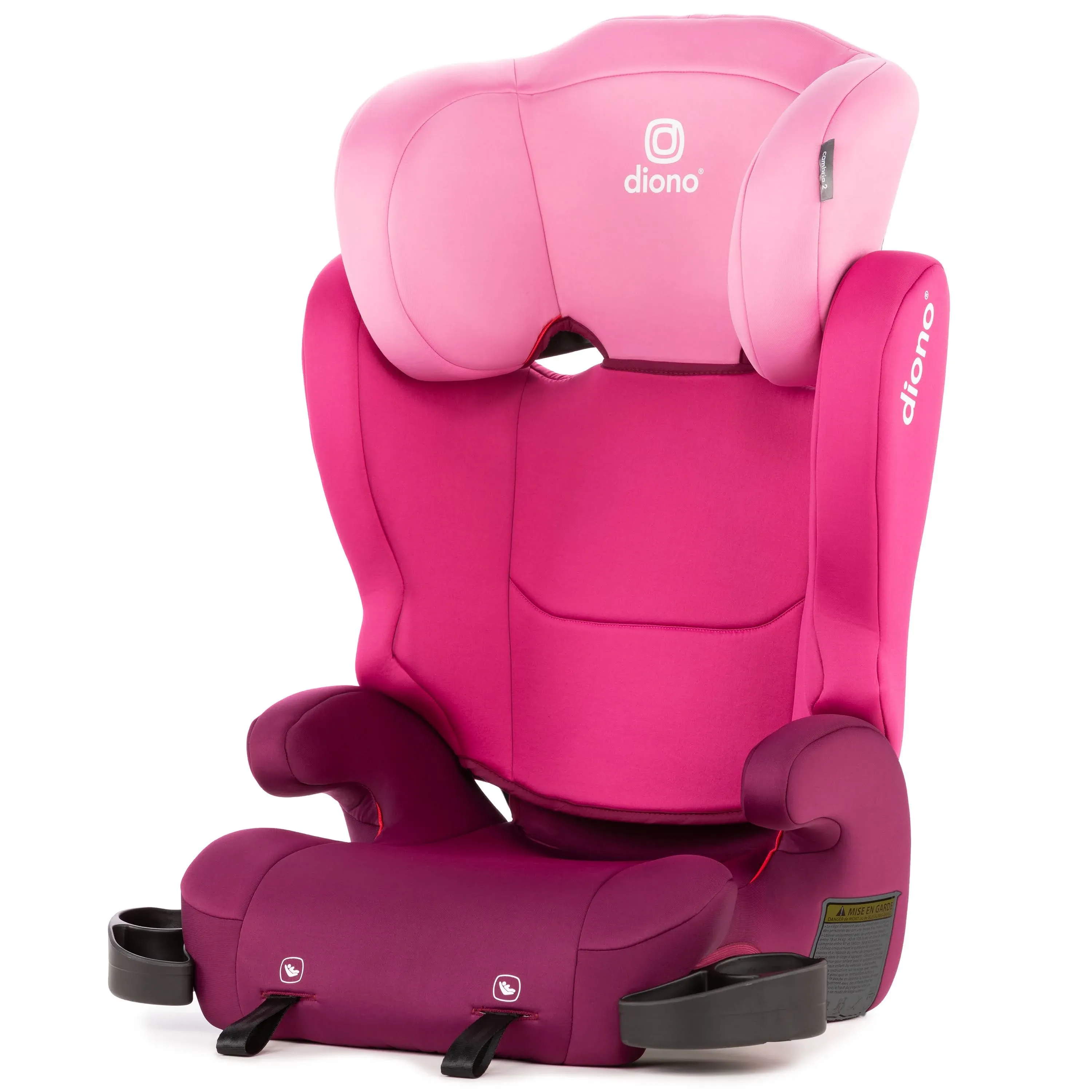 Diono Cambria 2 XL 2022, Dual Latch Connectors, 2-in-1 Belt Positioning Booster Seat, High-Back to Backless Booster with Space and Room to Grow, 8 Years 1 Booster Seat, Pink