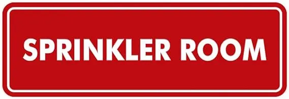 Signs ByLITA Standard Sprinkler Room Sign (Red) - Large