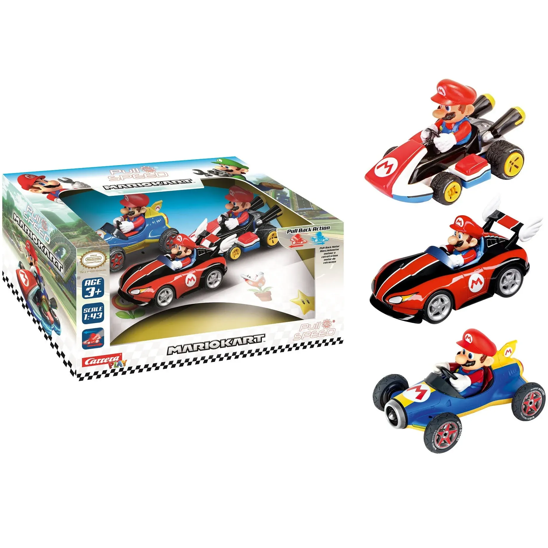 MARIO KART/ Pull &amp; Speed/ Scale 1:43/  Nintendo Mario Collection Brand New!!!