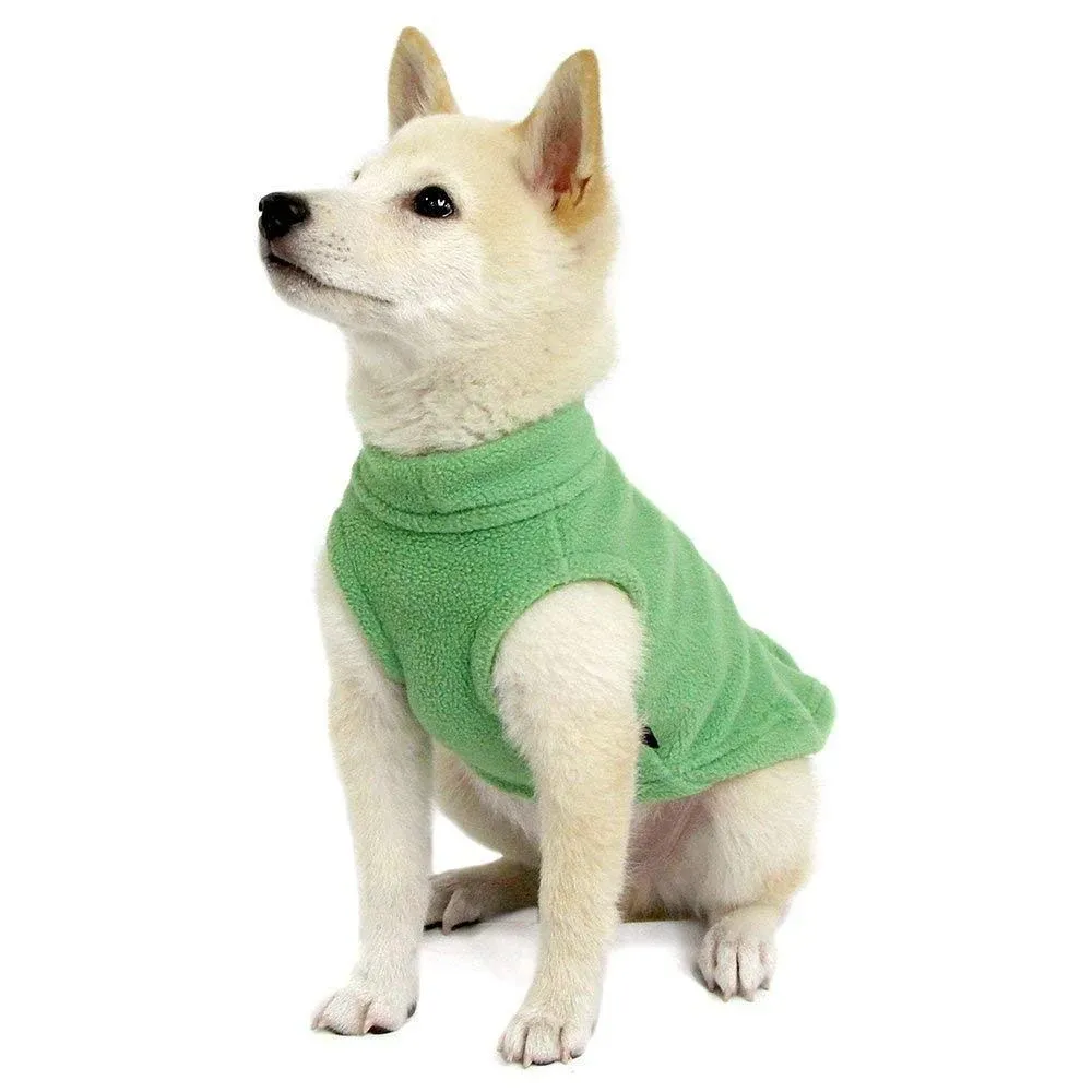 Gooby Stretch Fleece Dog Vest Grass Green Medium