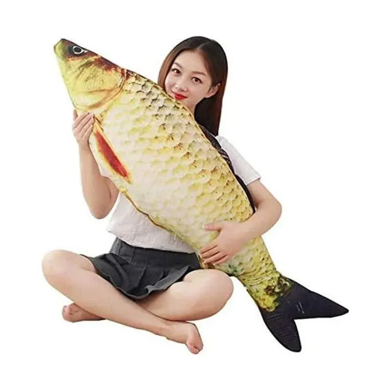 XIGUI 31 inch Giant 3D Soft Fish Cushion Carp Plush Pillow Plush Throw Pillow ...