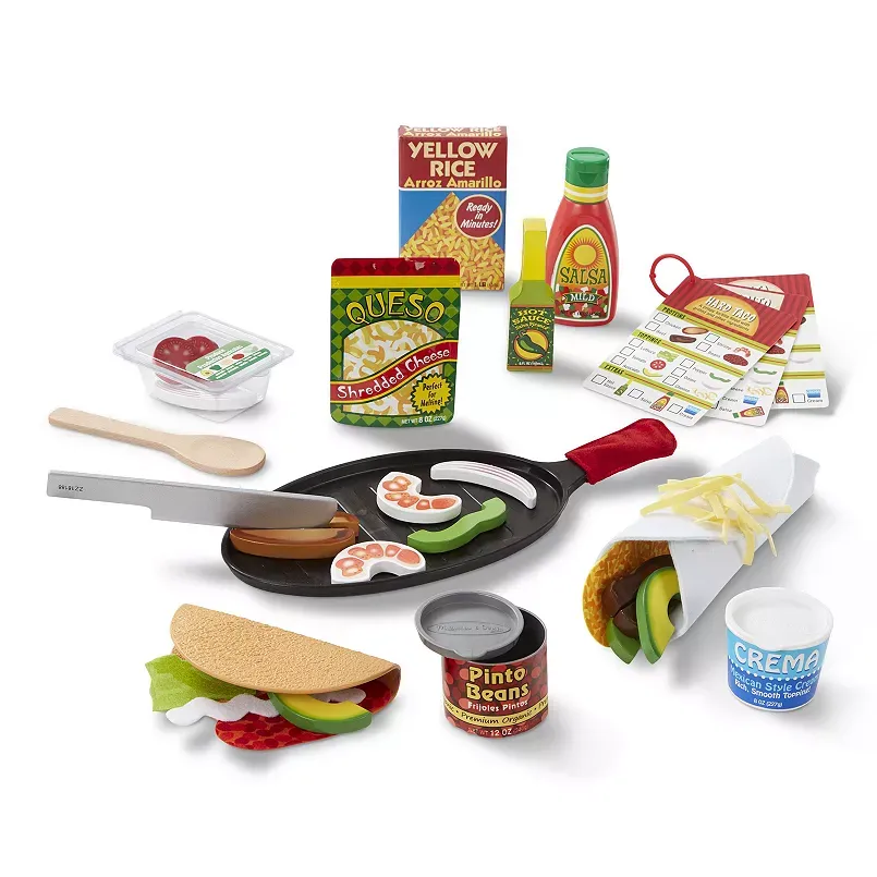 Melissa & Doug Fill & Fold Taco & Tortilla Set, Multi