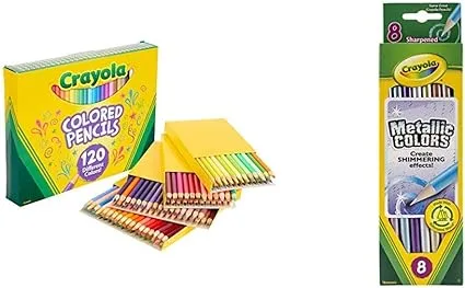 Crayola Colored Pencils Set (120ct) and Metallic FX Colored Pencils (8ct)