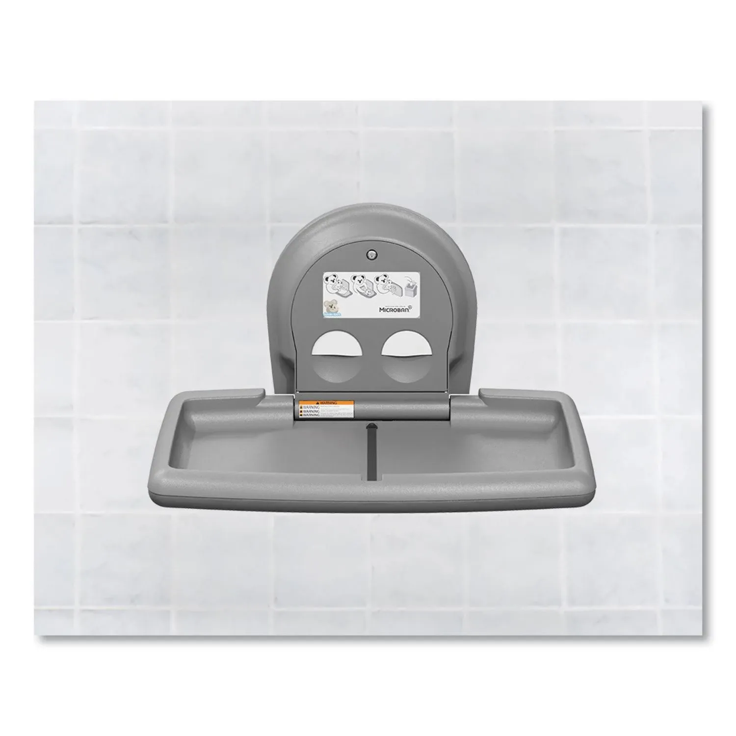 Koala Kare KB300-01 Gray Horizontal Surface-Mounted Baby Changing Station