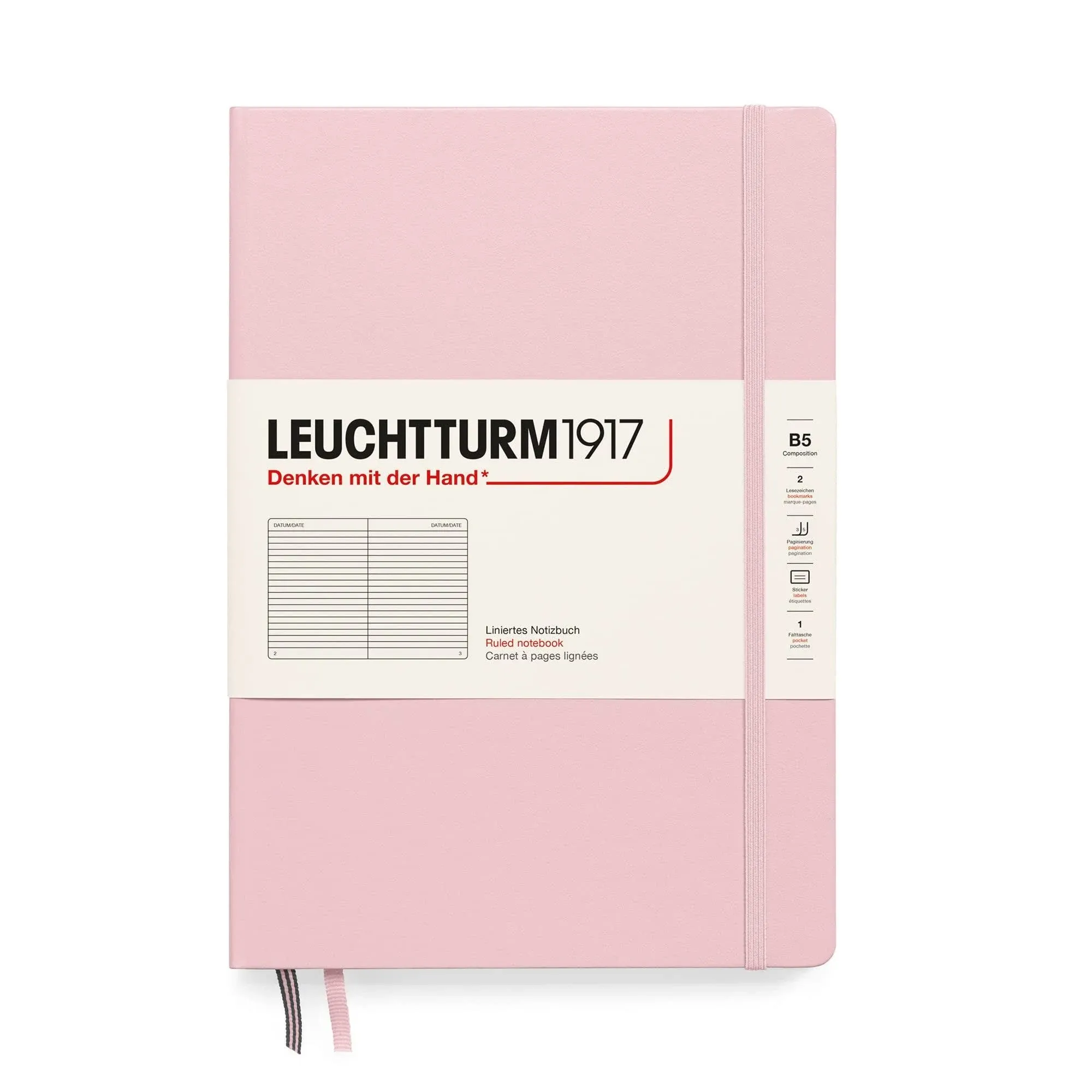 LEUCHTTURM1917 - Notebook Hardcover Composition B5-219 Numbered Pages for Writing and Journaling (Black, Dotted)