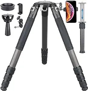 82&#034; Carbon Fiber Bowl Tripod Heavy Duty Camera Tripod with 75Mm Bowl and Adapter