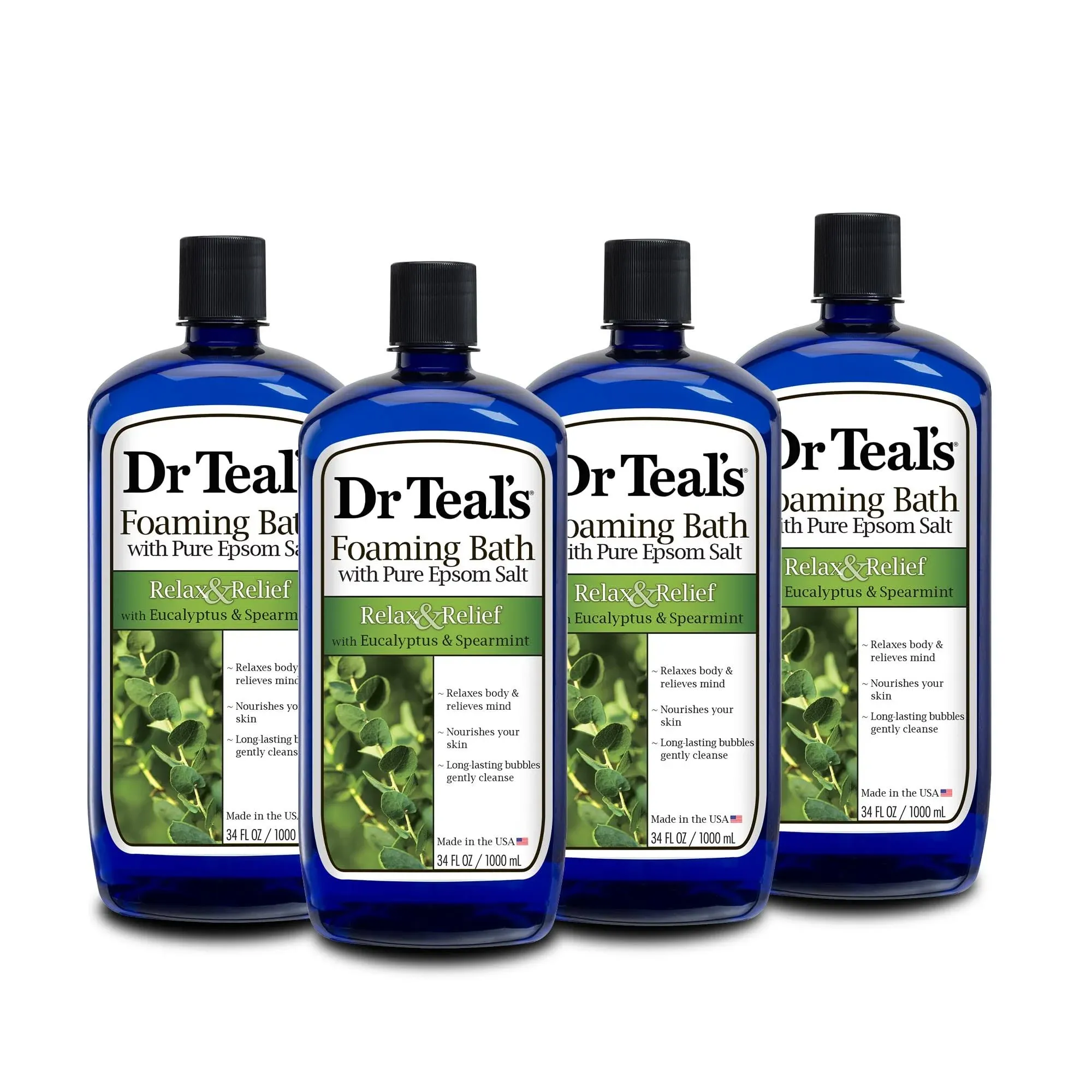 Dr Teal&#039;s Foaming Bath with Pure Epsom Salt, Relax &amp; Relief with Eucalyptus &amp;