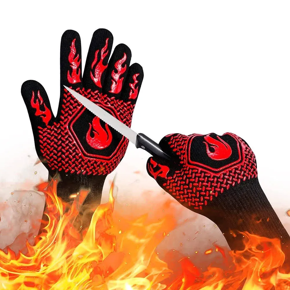 DKHDBD BBQ Fireproof Grill Cut Resistant Gloves