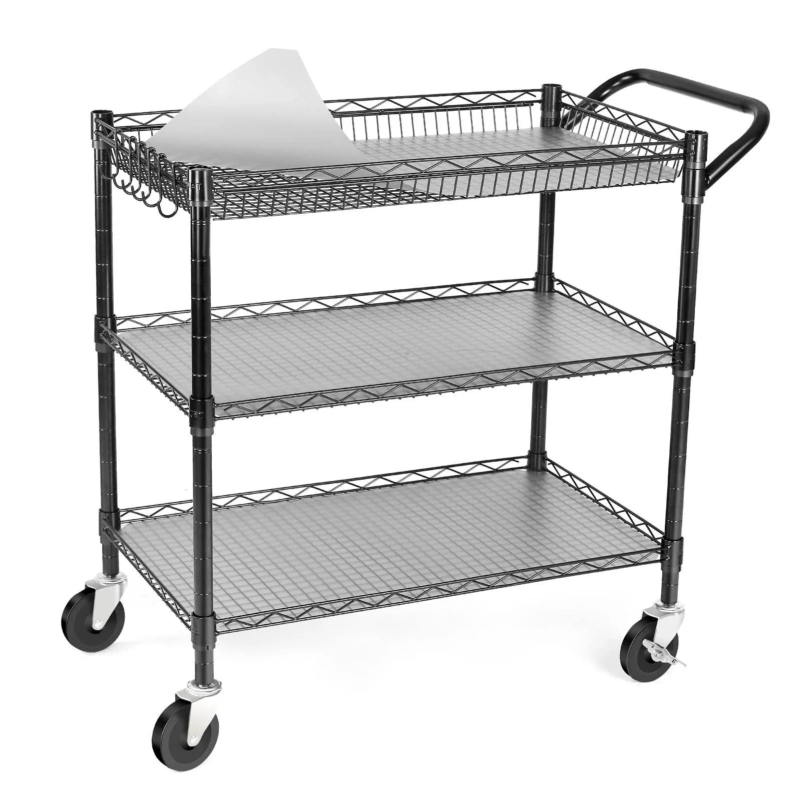 990Lbs Capacity Heavy Duty Rolling Utility Cart, NSF Rolling Carts with Wheels,C