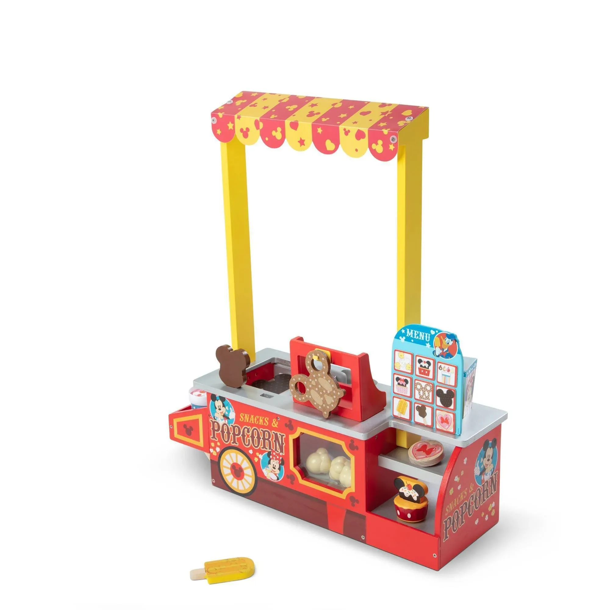 Melissa &amp; Doug Disney Snacks &amp; Popcorn Wooden Pretend Play Food Counter