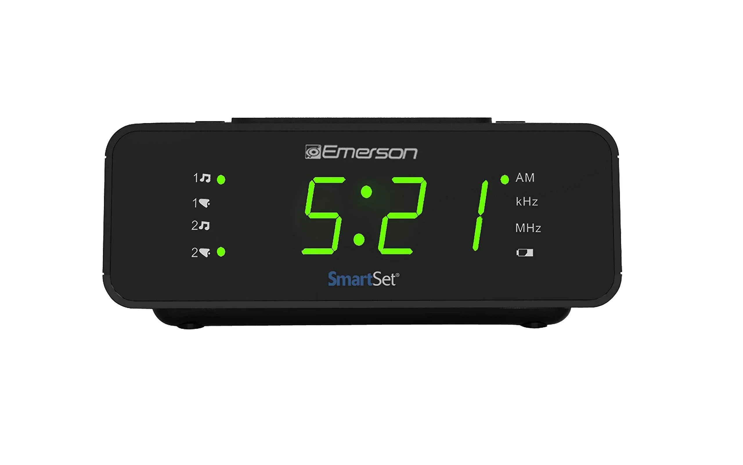 SmartSet AM/FM Dual Alarm Clock Radio W/ 0.9 LED Display Battery Backup New