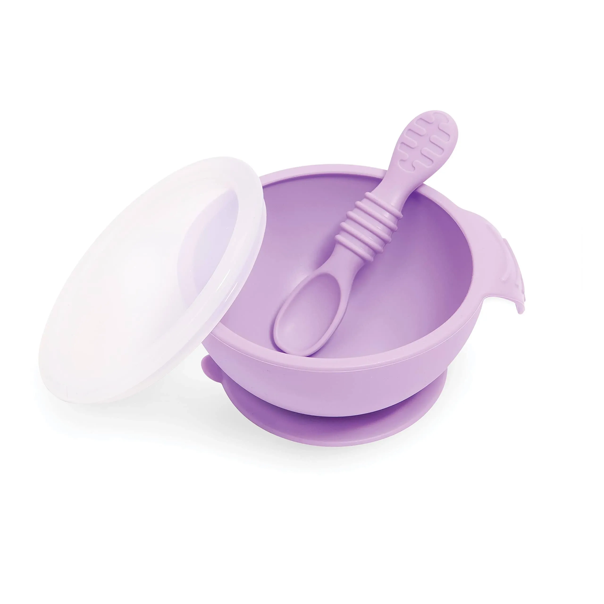 Bumkins Lavender Silicone First Feeding Set with Lid & Spoon - Each