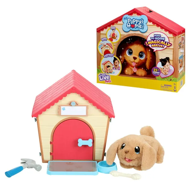 Pequenos Animais de Estimação Vivos Meu Filhote Brinquedo de Pelúcia Interativo &Canil. 25+ Sons e Reações. Dê um nome ao seu filhote e surpreenda! Aparece! Presentes para crianças de 5+ anos