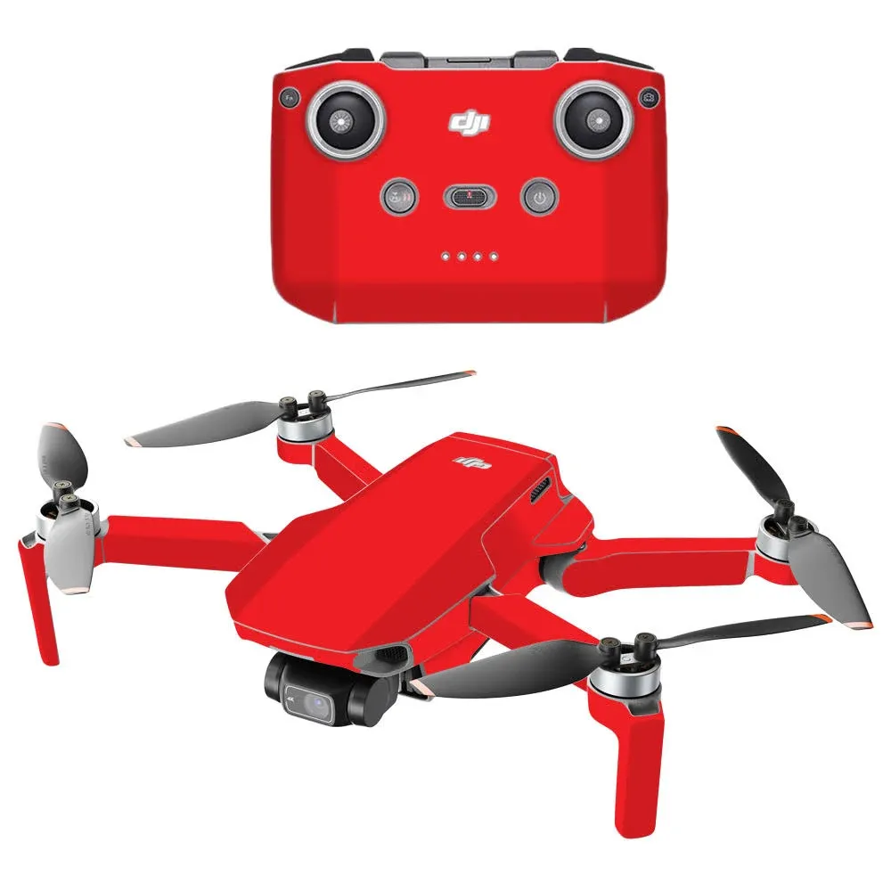 MightySkins Compatible with DJI Mini 2 Portable Drone - Solid Red