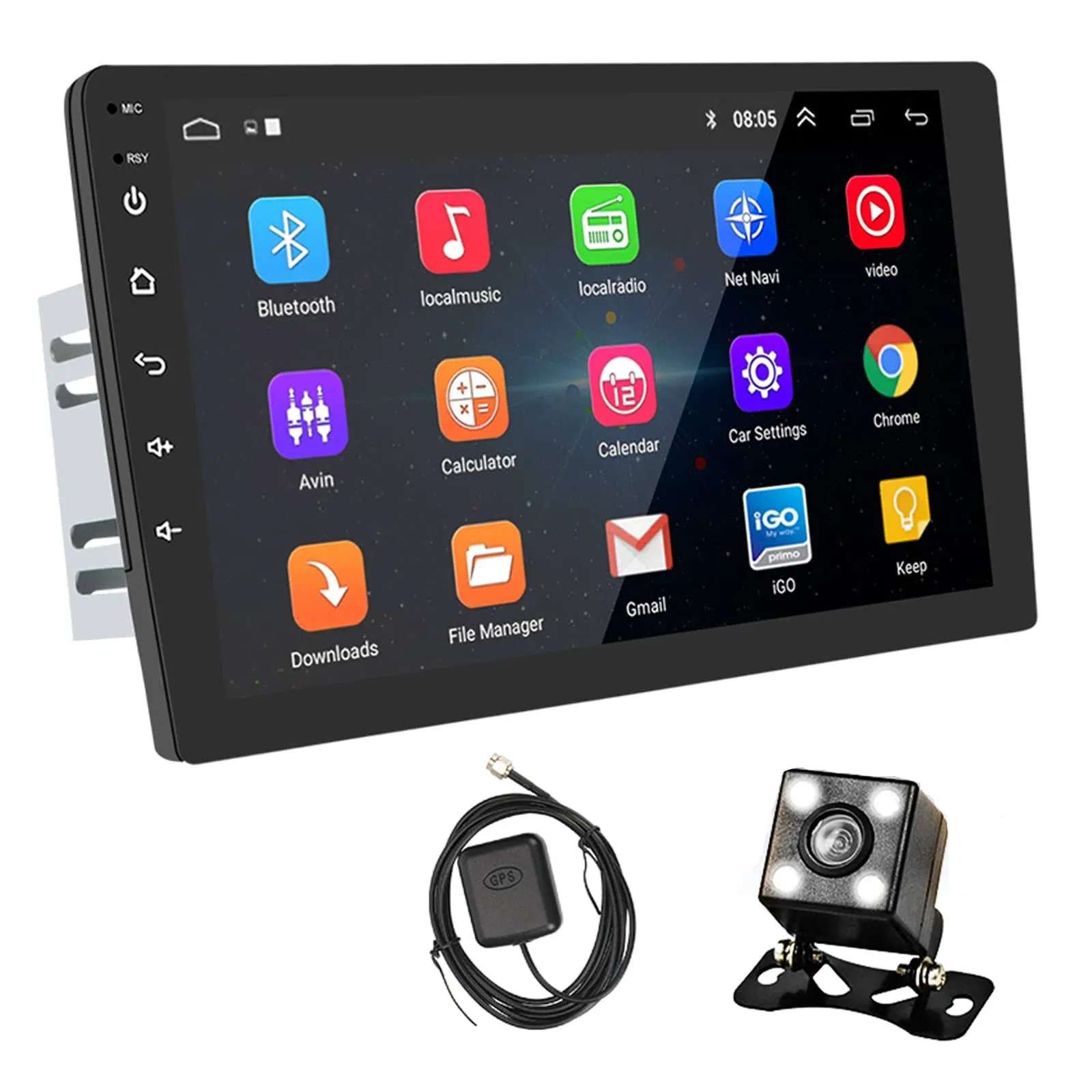 2G+16G Hikity 101 Android Car Stereo Double DIN Touch Screen Car Radio GPS ...