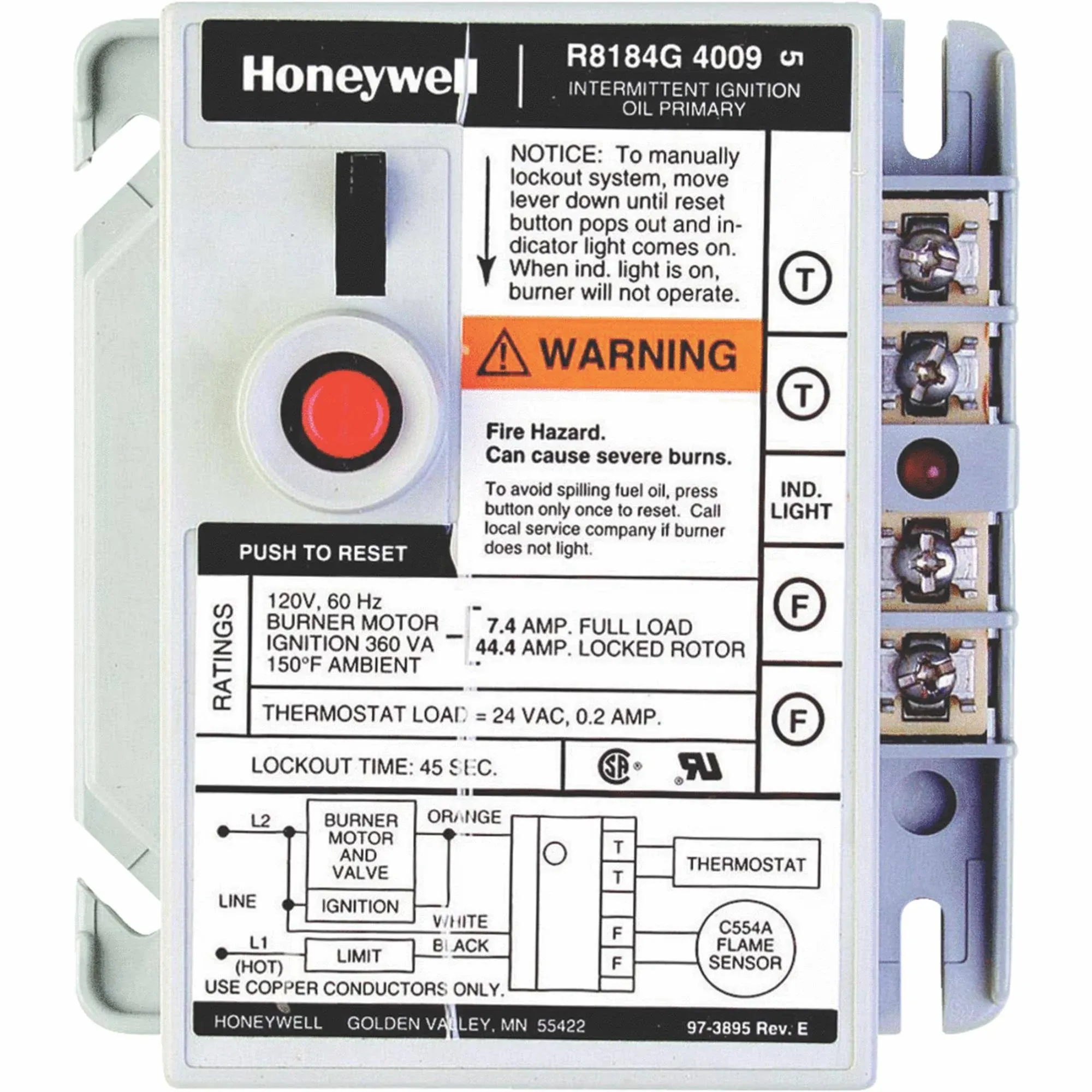 Honeywell R8184G4009 Oil Burner Control