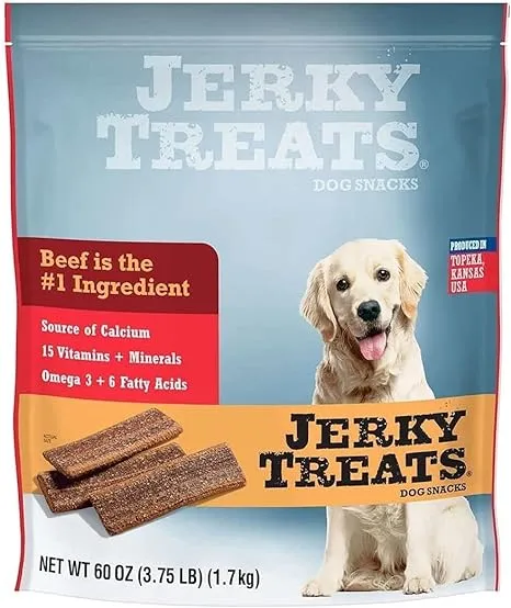 Jerky Treats Dog Snacks Made with American Beef - 60 oz tub