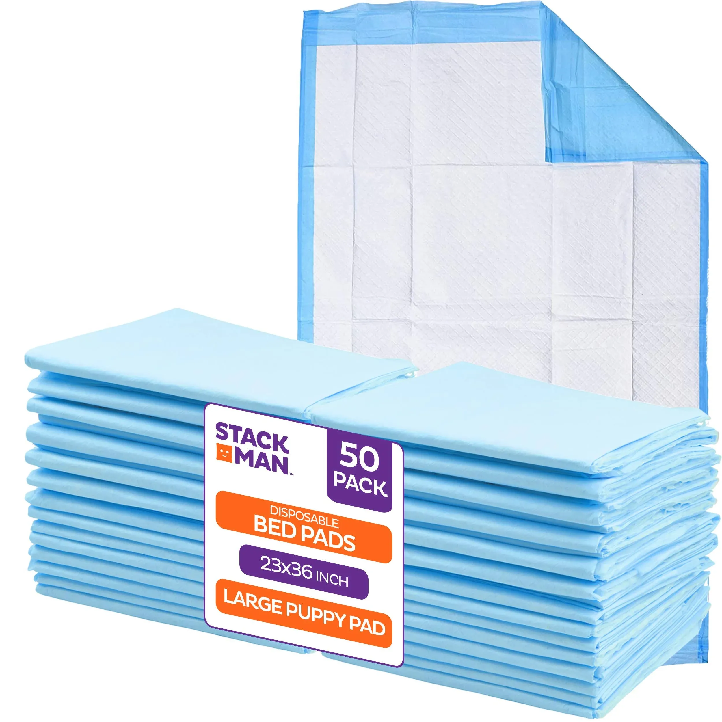 Chucks Pads Disposable [50-Pack] Underpads 23x36 Incontinence Chux Pads Absorbent Fluff Protective Bed Pads, Pee Pads for Babies, Kids, Adults & Elderly | Puppy Pads Large for Training Leak Proof