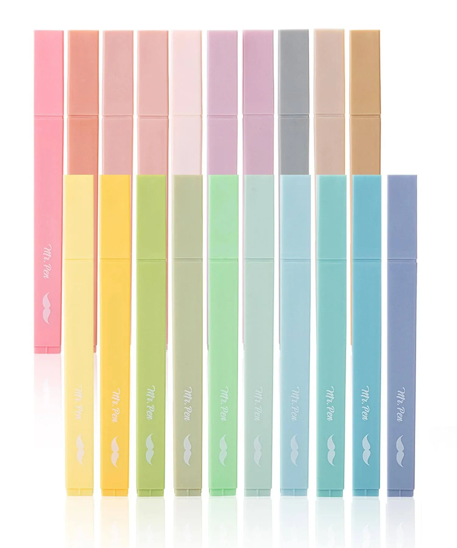 Mr. Pen- Aesthetic Highlighters, 20 Pcs, Chisel Tip, Pastel Colors, No Bleed Bible Highlighter Pastel,Assorted Colors, Christmas Gifts