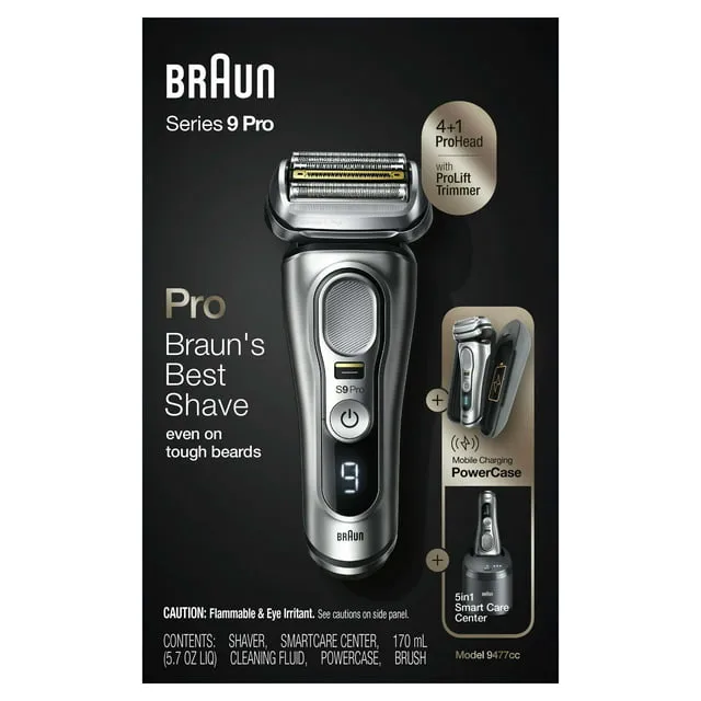 Braun Electric Razor for Men Waterproof Foil Shaver Series 9 Pro 9477cc