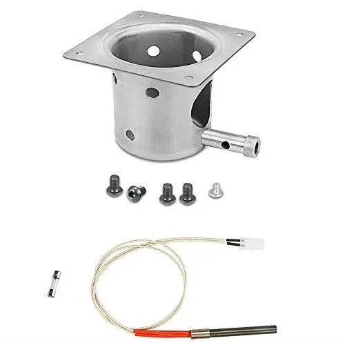 Pit Boss & Traeger Fire Burn Pot + Hot Rod Ignitor Pellet Grill Replacement Parts with Screws and Fuse