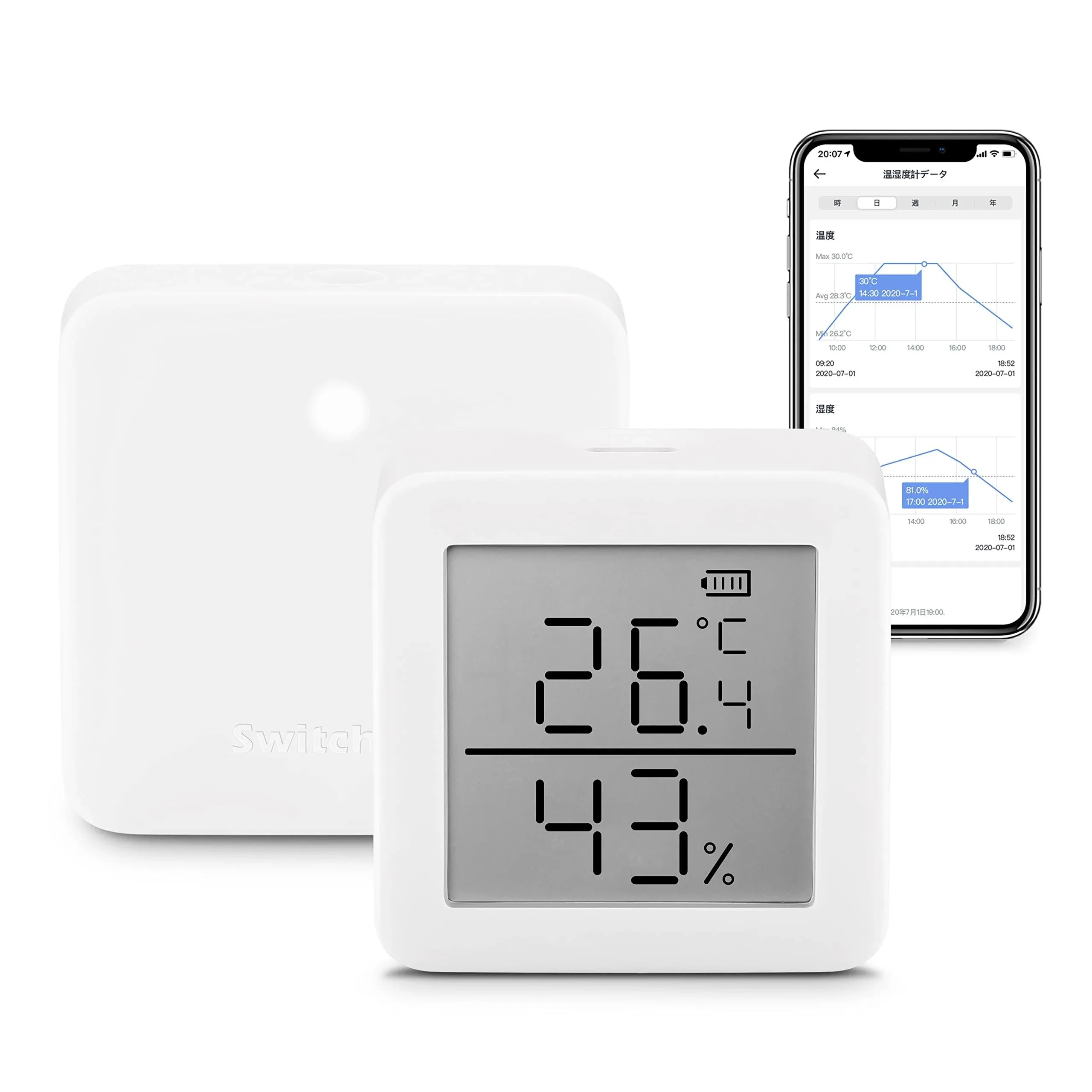 SwitchBot WiFi Hygrometer Thermometer Set, Indoor Wireless Temperature Humidity Sensor Monitor with App Control, Notification Alert, 2 Years Free Dat