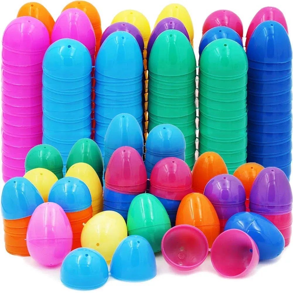 The Dreidel Company Fillable Easter Eggs with Hinge Bulk Colorful Bright Plastic Easter Eggs, Perfect for Easter Egg Hunt, Suprise Egg, 2.25" Assorted Colors (12-Pack)