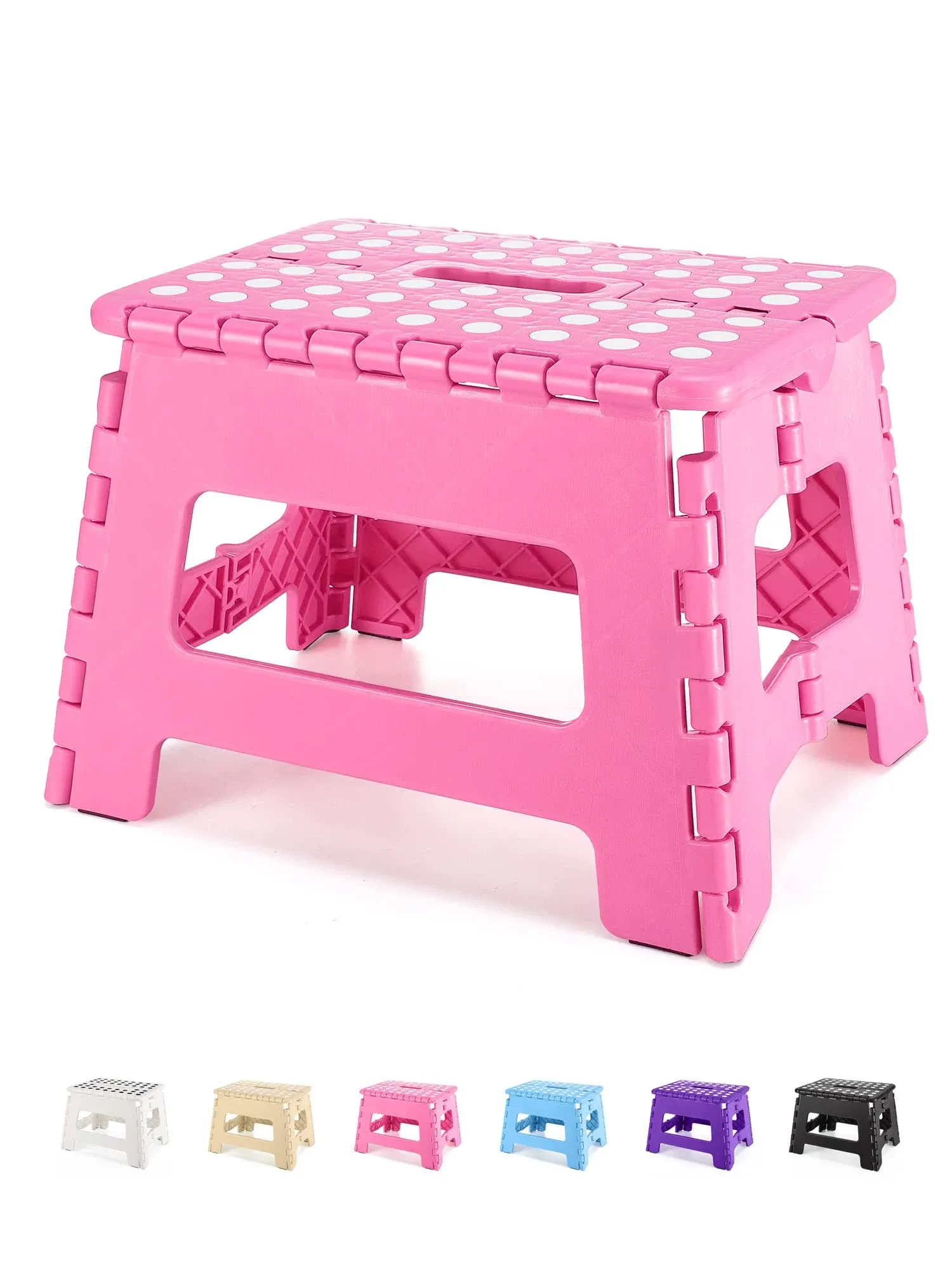 Dyforce Folding Step Stool 9", Durable Kids Step Stool, Heavy Duty Step Stools for Adults, Compact Foot Stools, Light-Weight Toddler Step Stool for