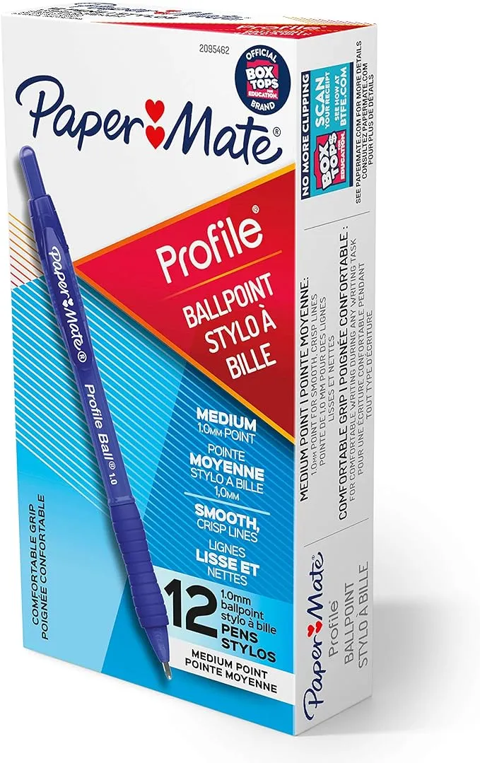 Paper Mate 2095462 Ballpoint Pen - BLU Ink/TRANSLU BLU Barrel/M (1-Dozen) New