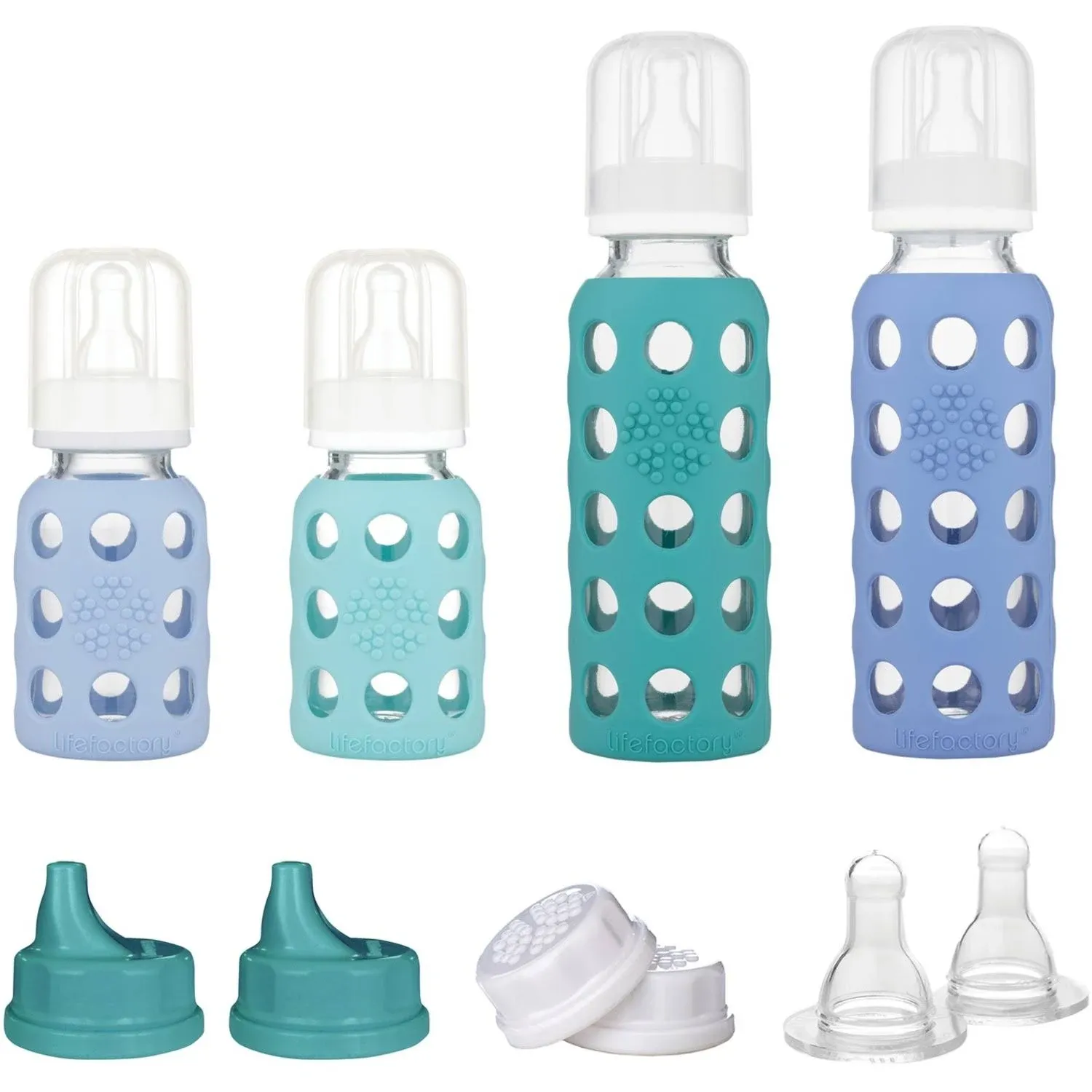 Lifefactory 6-Glass Baby Bottle Starter Set