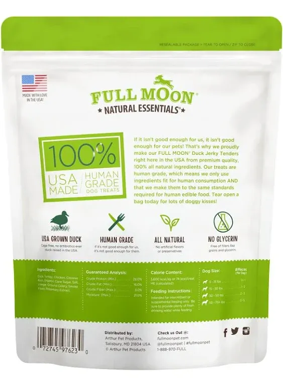 Full Moon Essentials Duck Jerky Tenders Dog Treats, 14 oz.