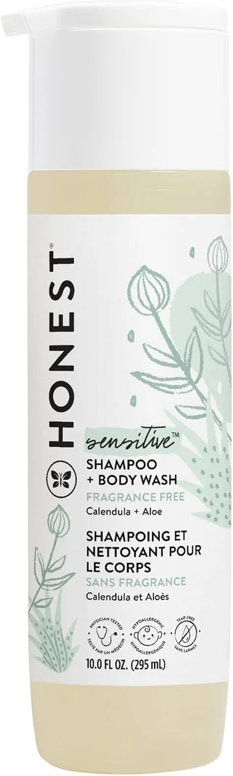 The Honest Company, Purely Sensitive Shampoo + Body Wash, Fragrance Free, 10 fl oz (295 ml)