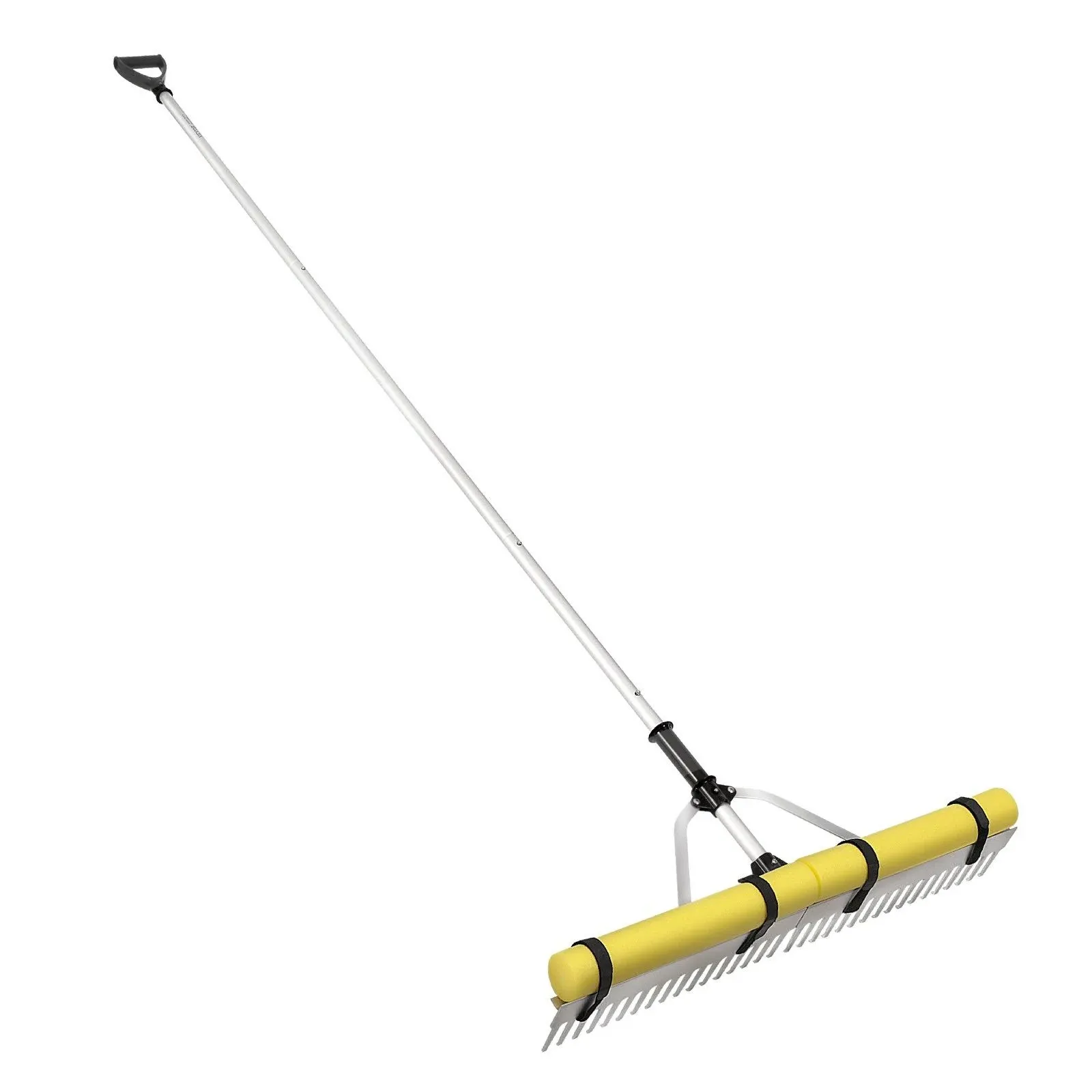 VEVOR Landscape Rake 36 in. Head Aluminum Landscape Rake Lake Weed Rake with 102.36 in. Adjustable Extension Handle