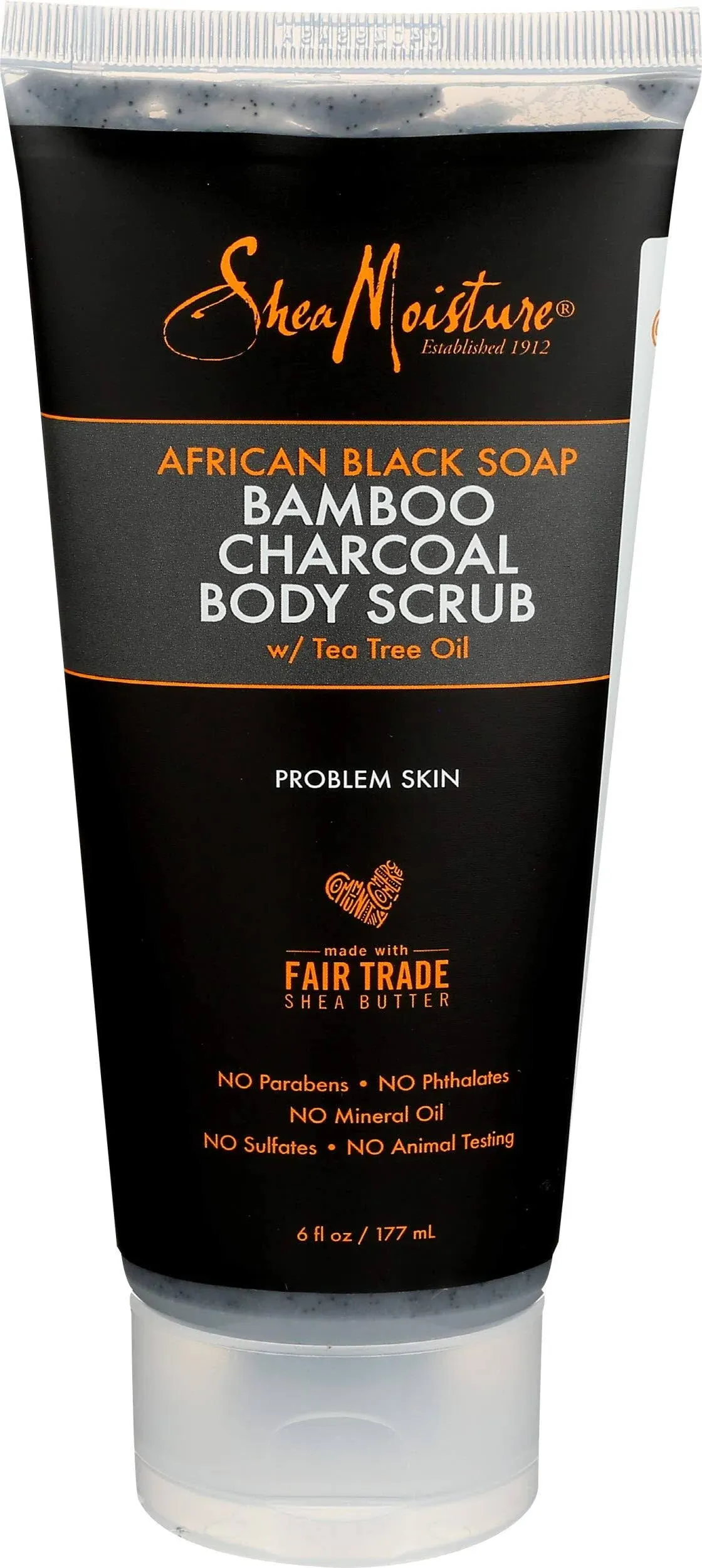 SheaMoisture Body Scrub African Black Soap & Charcoal, 6 oz