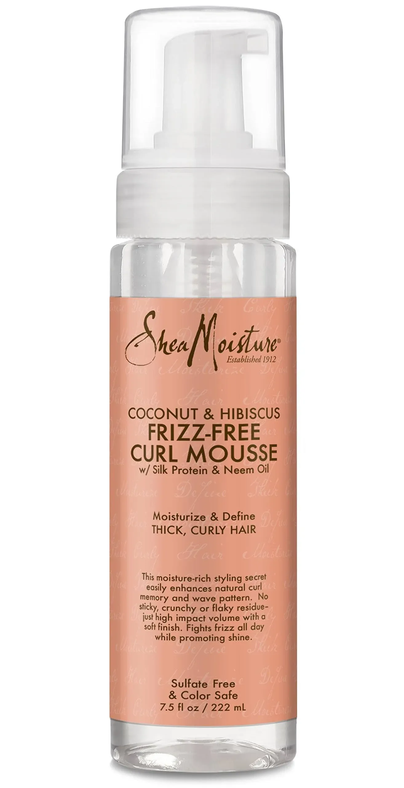 SheaMoisture, Schiuma capelli ricci anticrespo, cocco e ibisco, 222 ml